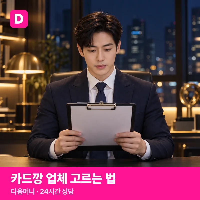 카드깡 업체 고르는 법 — 다음머니 상담 안내 그림