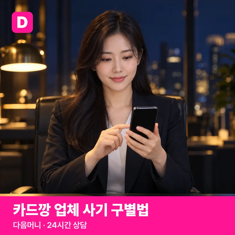 카드깡 업체 사기 구별법 — 다음머니 상담 안내 그림