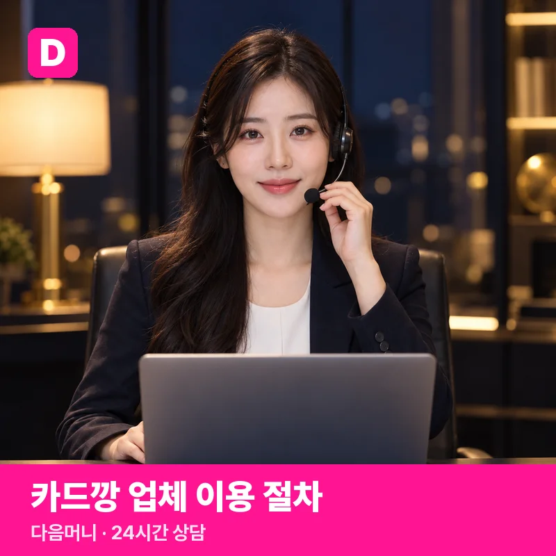 카드깡 업체 이용 절차 — 다음머니 상담 안내 그림